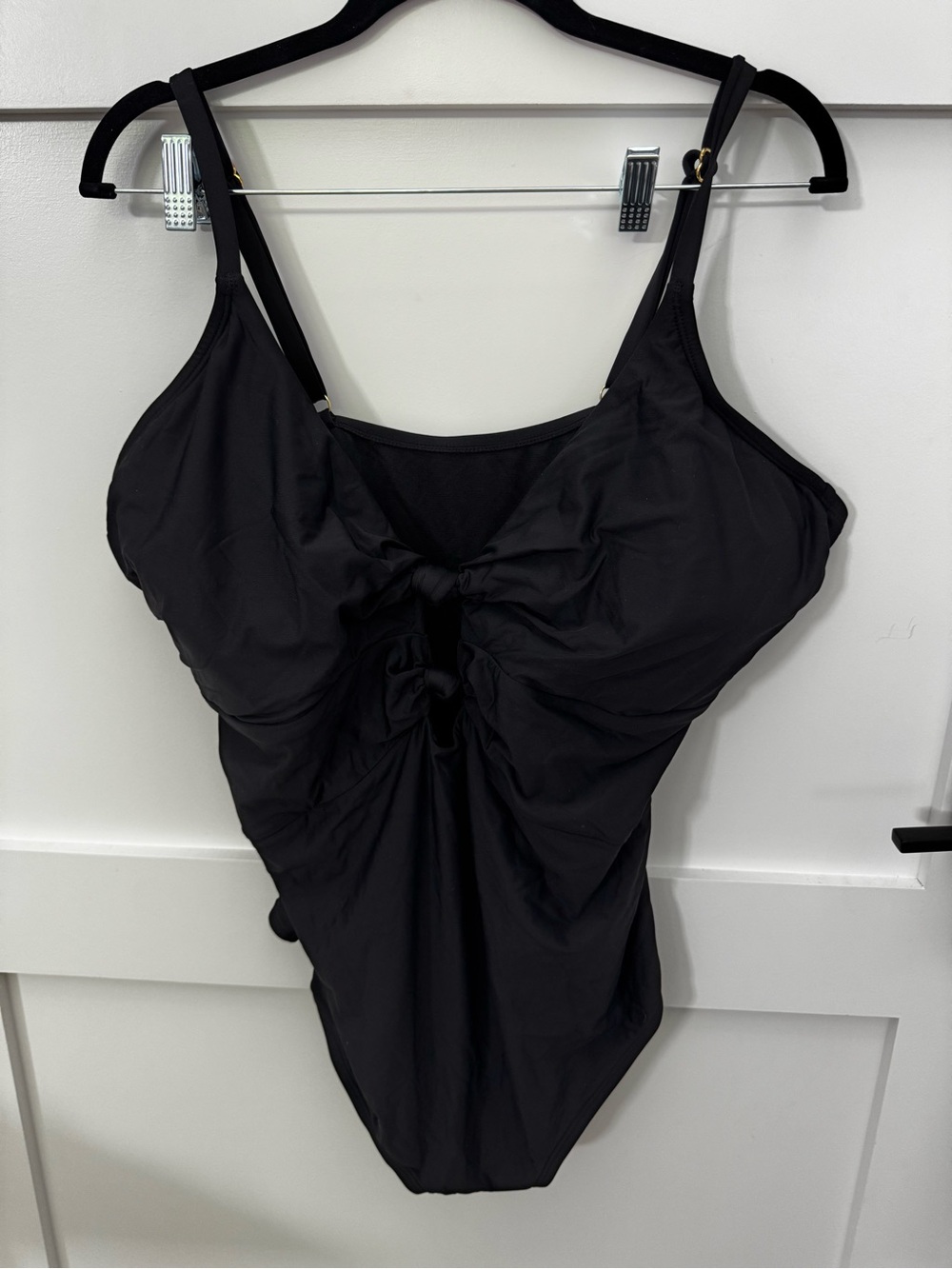 Black Ruched One-Piece Swimsuit